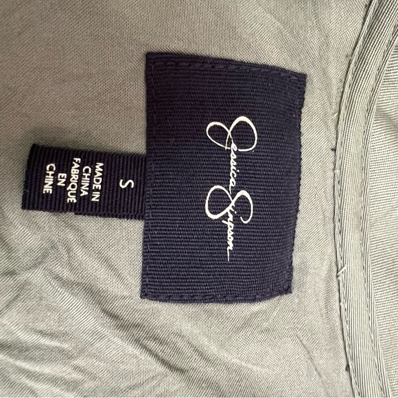 Jessica Simpson Blazer Finn Draped Embroidered Jacket Size Small Olive Lagenlook - Picture 8 of 11